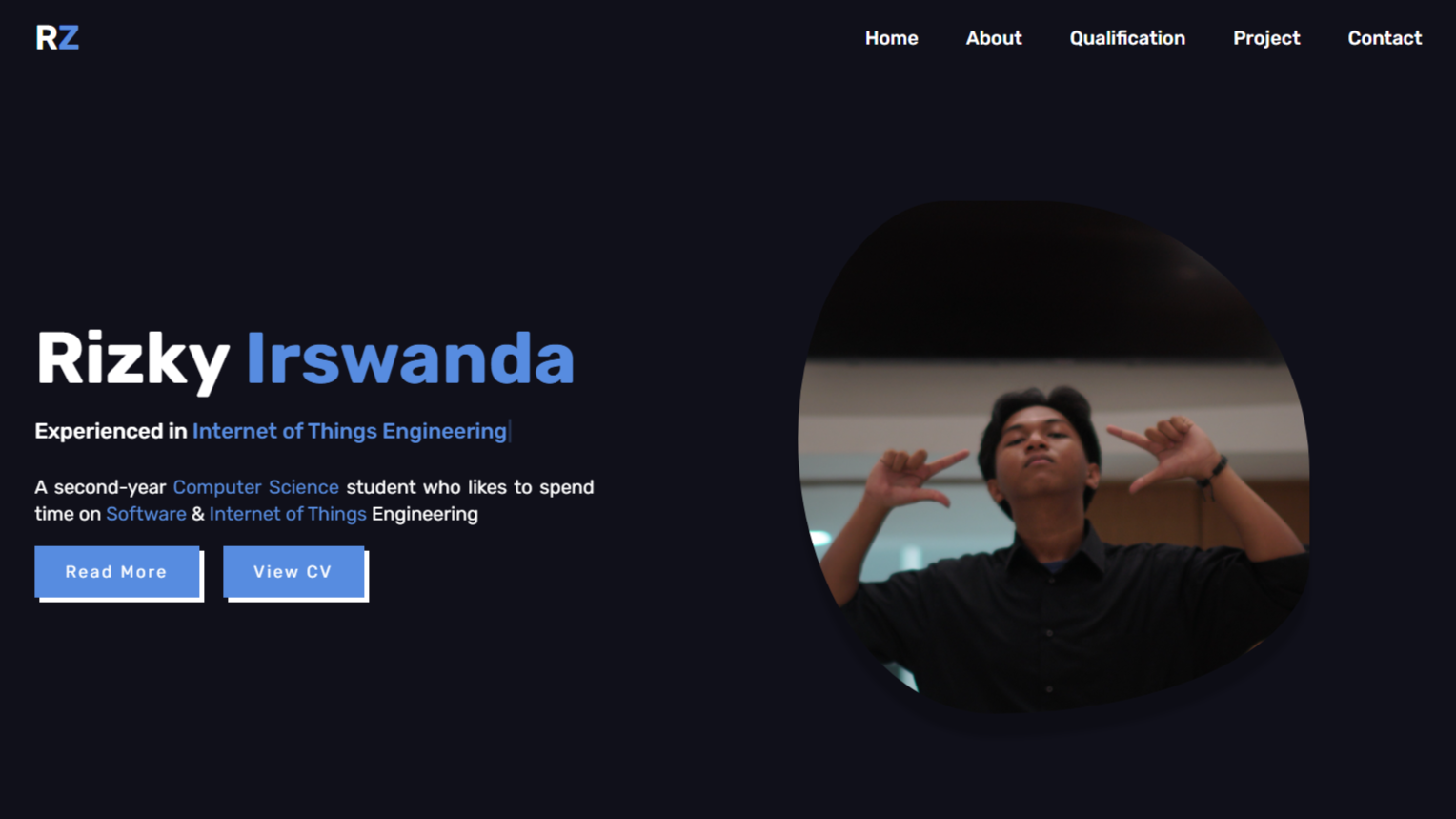 Portfolio, A portfolio website to showcase experiences, qualifications, and projects.